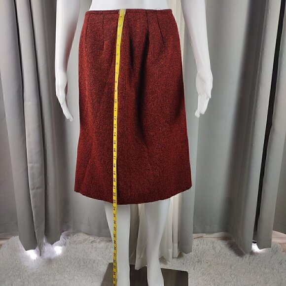 Kasper A.S.L. Red, Orange, Black, Petite Women's Skirt And Blazer Size 8P - Picture 9 of 16